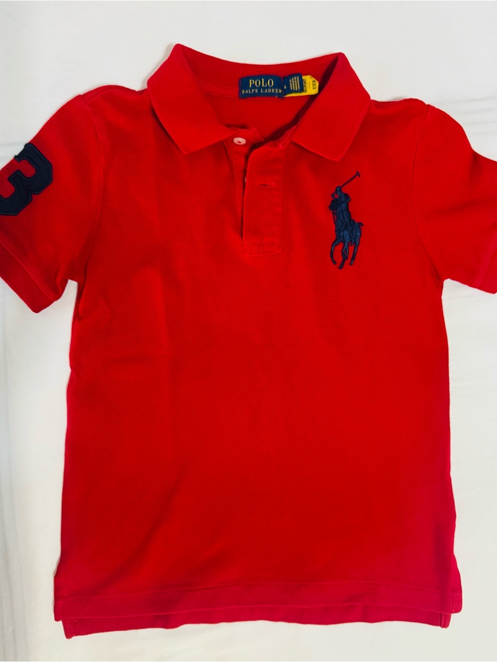 Polo by Ralph Lauren Kids Bright Red Polo with Navy Pony